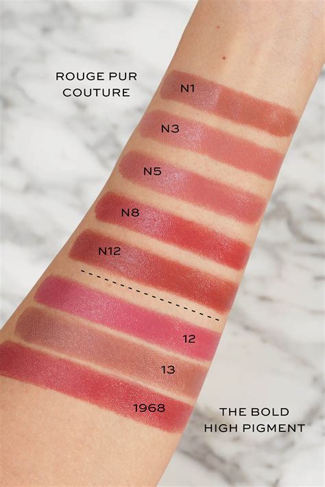 ysl rouge pur couture 58 swatches|ysl rouge pur couture shades.